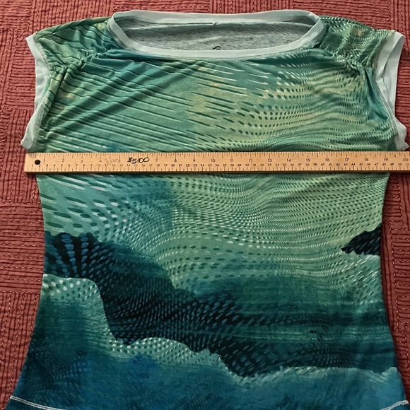 Prana diaphanous women’s short sleeve blouse top - Picture 9 of 14